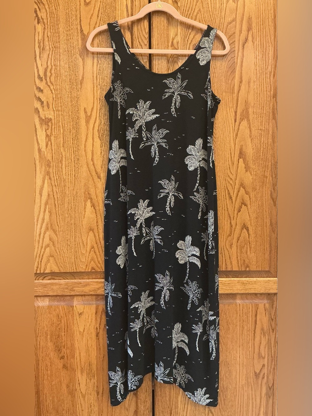 J. Jill Wearever Black Palm Tree  Sleeveless Dress - Size XS - Picture 2 of 4